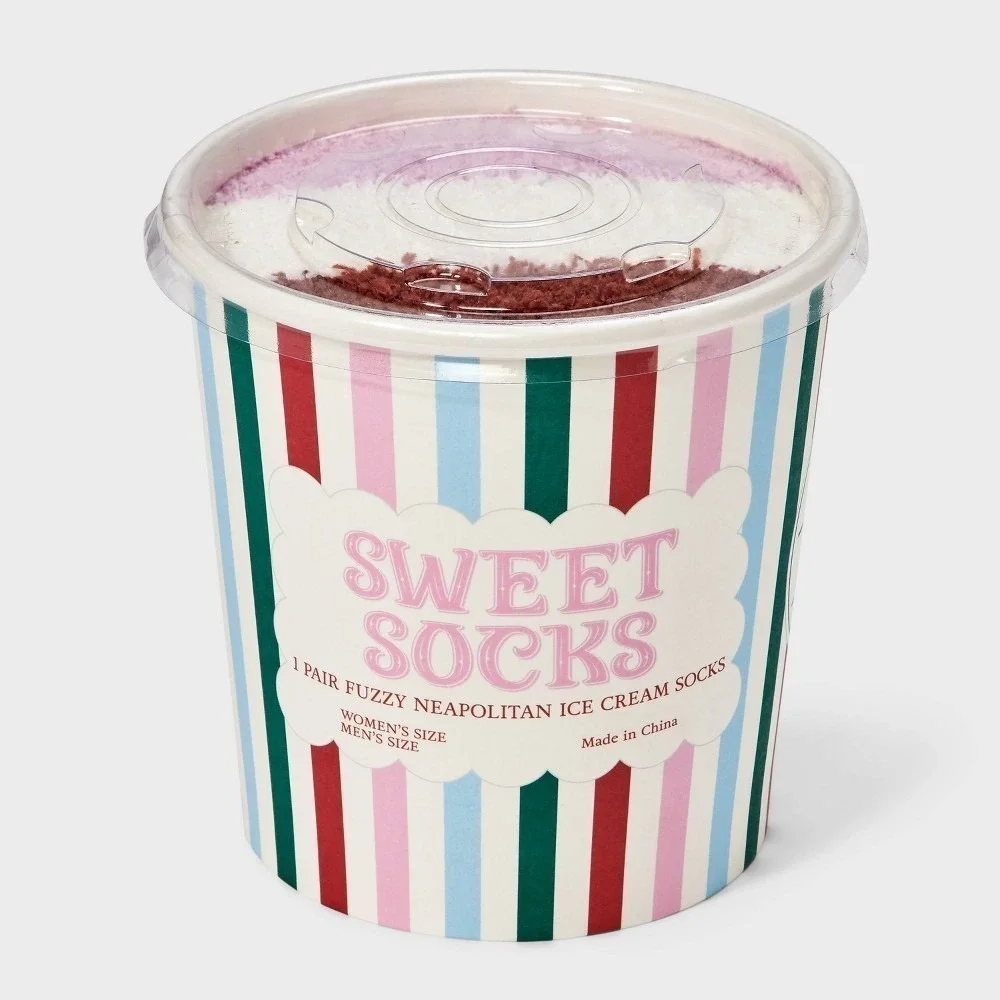 Sweet Socks 2 Pair Ice Cream Cookie‎ Novelty Socks Gift Set NEW
